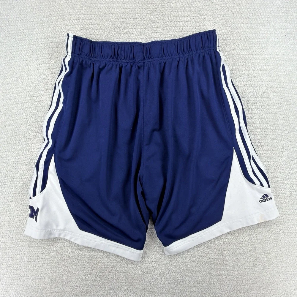 Adidas Michigan Wolverines 2012 Basketball Game Style Shorts Mens XL Blue